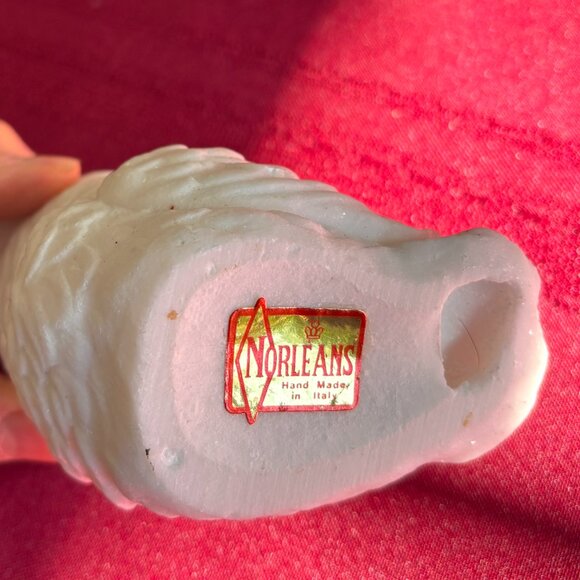 Vintage Pair Norleans White Alabaster Owls Handmade in Italy Figurine - Picture 6 of 12